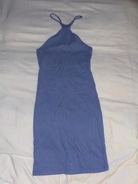 Zara Periwinkle blue stretch Halter Mini Dress small